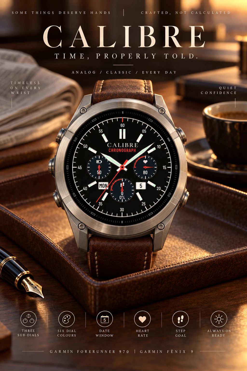 CALIBRE Garmin watch face poster
