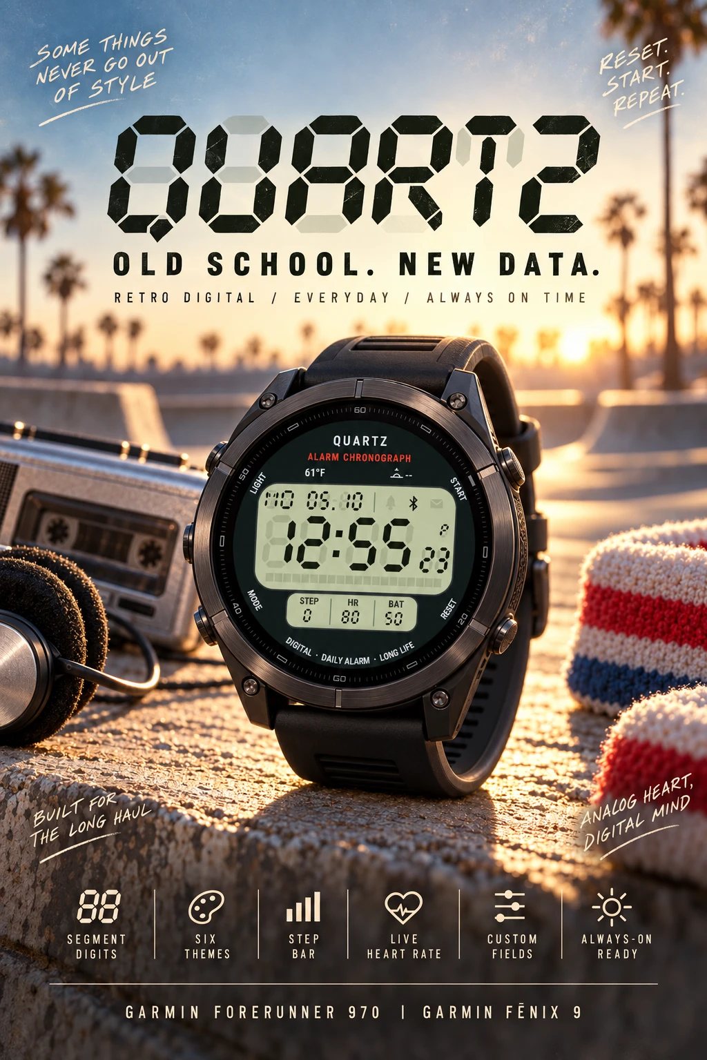QUARTZ Garmin watch face poster
