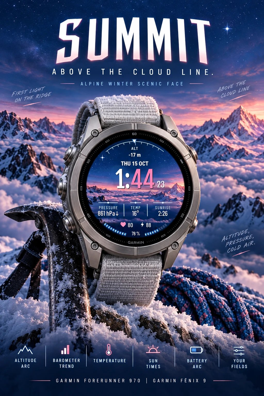 SUMMIT Garmin watch face poster